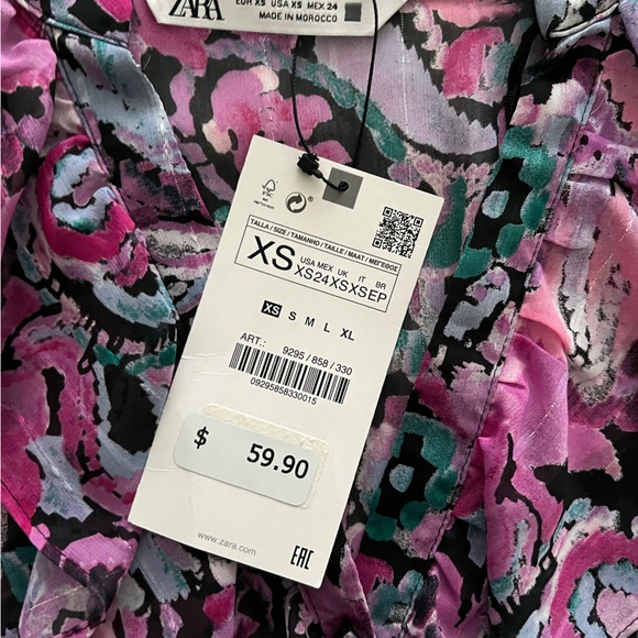 Zara Ruffled Print Dress - Picture 3 of 4